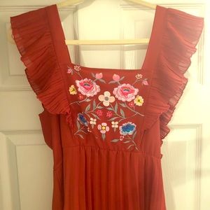 Maternity Embroidered maxi dress